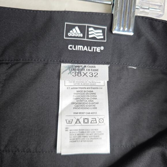Adidas 38×32 NWT 3 Stripes pants BlacknWhite Flat front GolfCasual ActiveOutdoor - Picture 9 of 12
